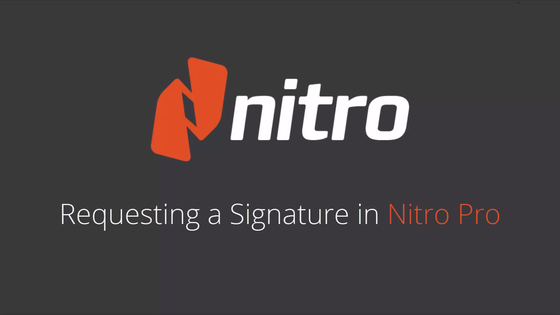 Requesting a Signature in Nitro Pro