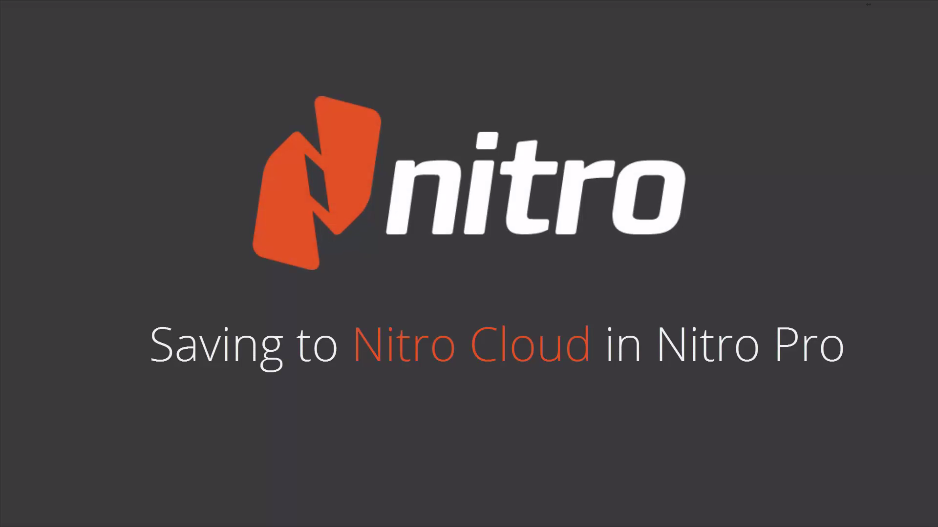 Saving to Nitro Cloud