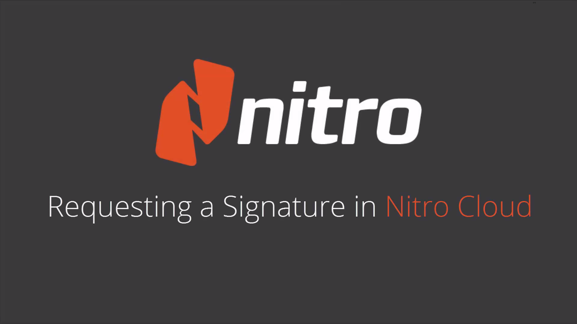 Requesting a Signature in Nitro Cloud